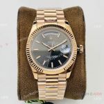 VR Factory v2 Rolex Day date Rose Gold Gray 40 mm Watch Copy Swiss 3255 Movement